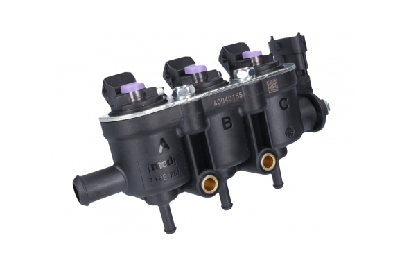 MED - Injection rail MED 3cyl.25-80 Purple with sensor