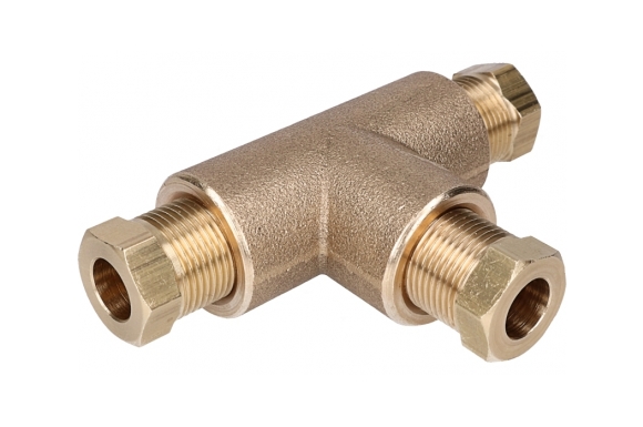 CERTOOLS - 8 mm brass t-adapter for copper LPG line
