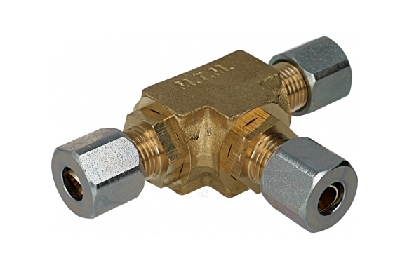 BRC - Copper t-adapter with a fi 8/8/8 mm valve