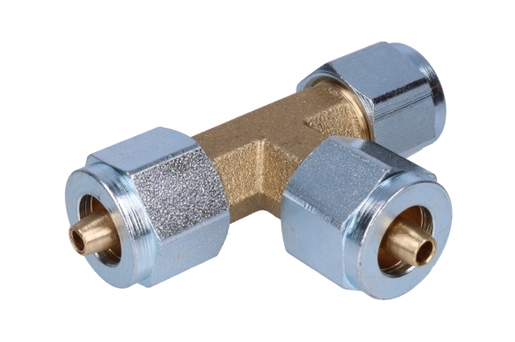 CERTOOLS - 6x6x6 t-shaped pcv pipe t-adapter (brass)